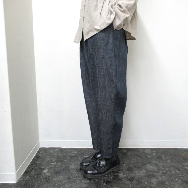 ina  裾ボタンリネンパンツ/DENIM73 【日本製】